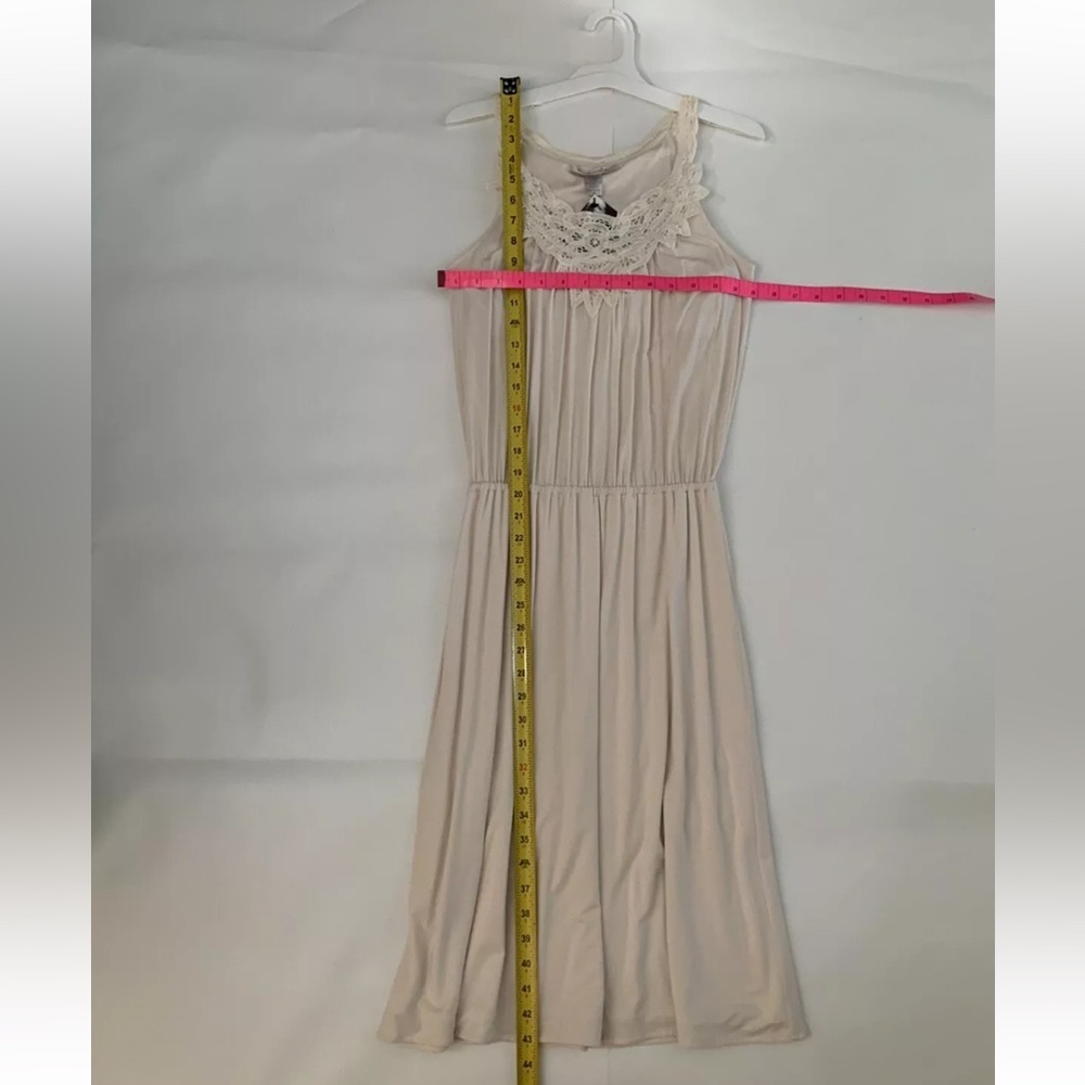 Victoria’s Secret Cream Lace Neck Built In Bra Midi Dress Boho Cottagecore Small - Picture 4 of 10